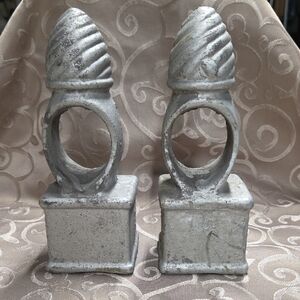Vintage 1940 Cast Aluminum Fence Post Caps 8 Inches Tall